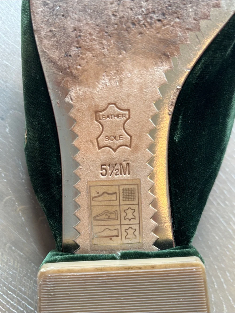 Tory Burch Olive Green Velvet Slip-On Mules - Picture 6 of 6